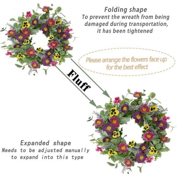 Spring Summer Wreath for front door Summer door wreath with Eucalyptus - Picture 6 of 8